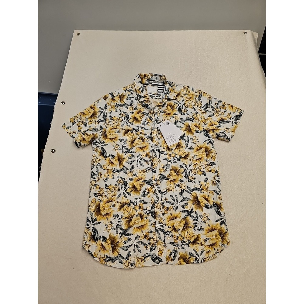 CACTUS Man Ricky Singh Floral Print Button Down Men's Shirt Med RETAIL $58 New